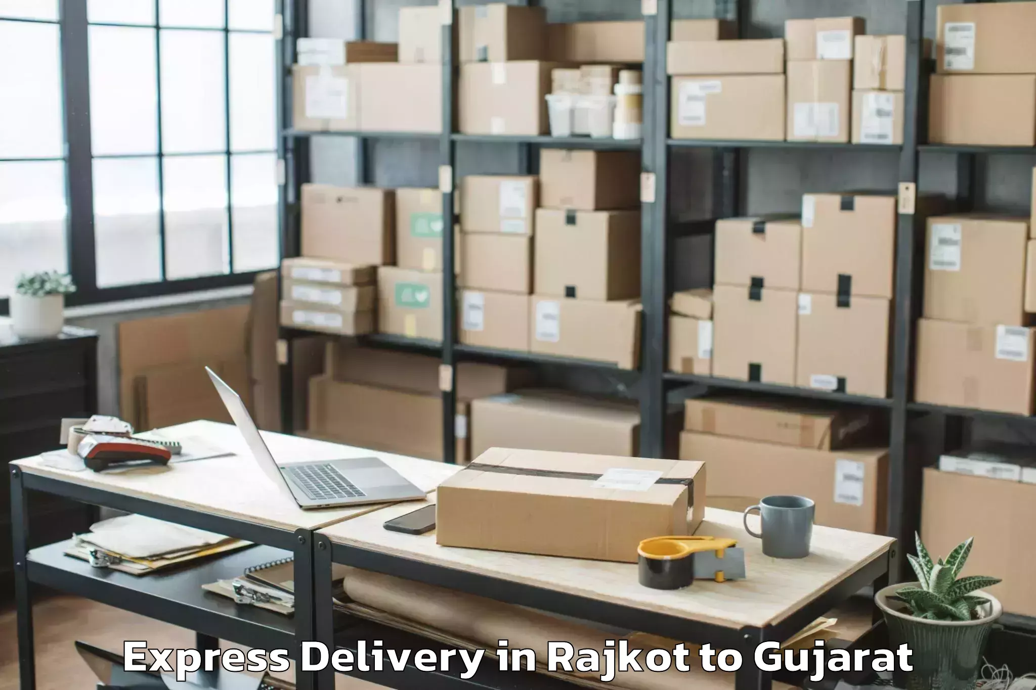 Trusted Rajkot to Waghodia Express Delivery